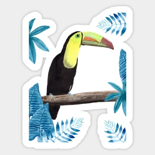 Toucan with tropical leaves Sticker